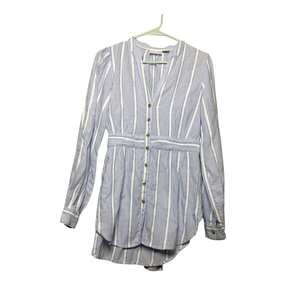 Women’s Anthropologie Building 18 tie waist, button-up top, size 8